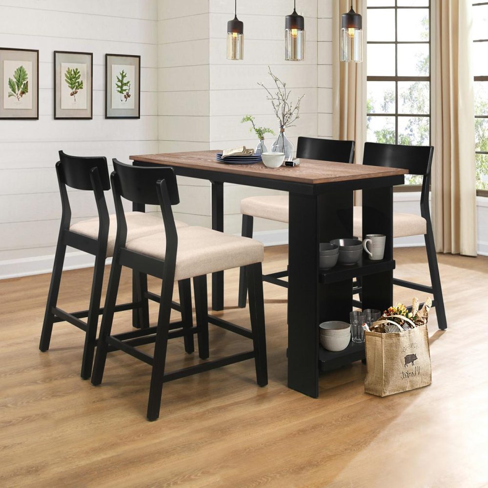 Seating | Knolle Park Wood Dining Set Kitchen & Dining Black Oak