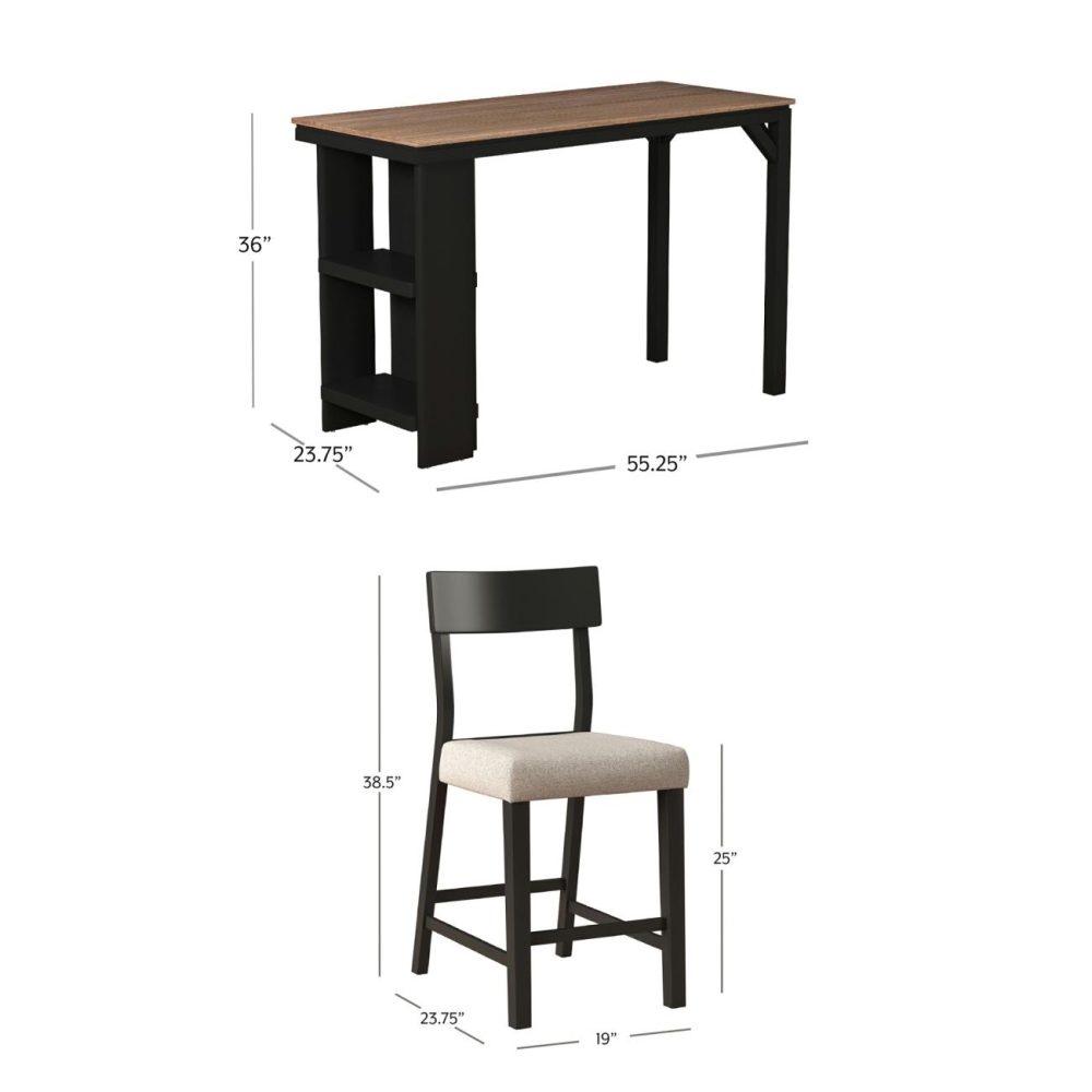 Seating | Knolle Park Wood Dining Set Kitchen & Dining Black Oak