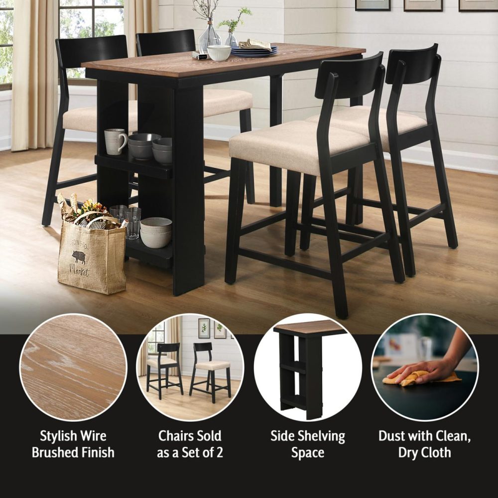 Seating | Knolle Park Wood Dining Set Kitchen & Dining Black Oak