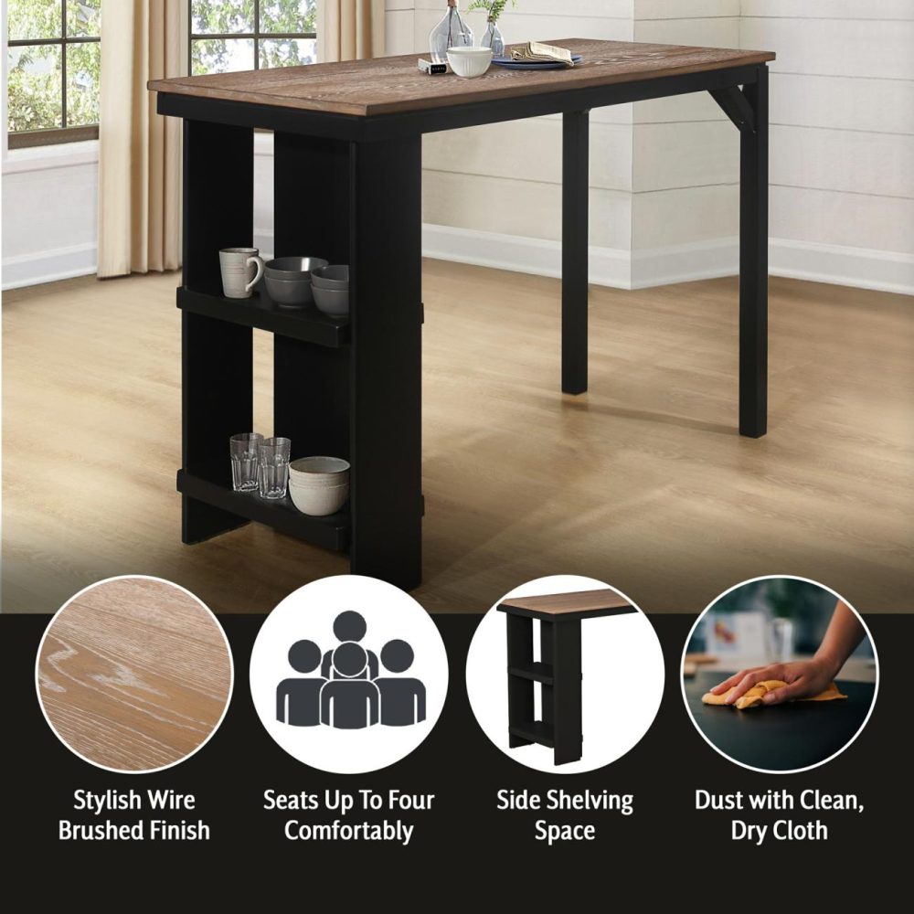 Seating | Knolle Park Wood Dining Set Kitchen & Dining Black Oak