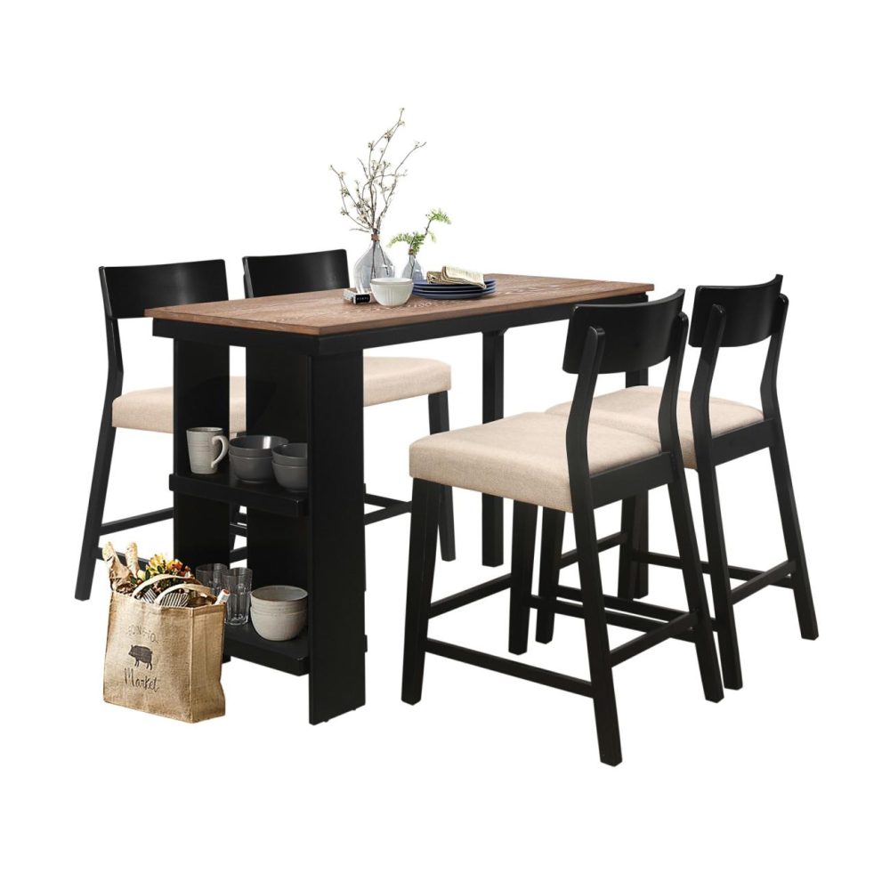 Seating | Knolle Park Wood Dining Set Kitchen & Dining Black Oak