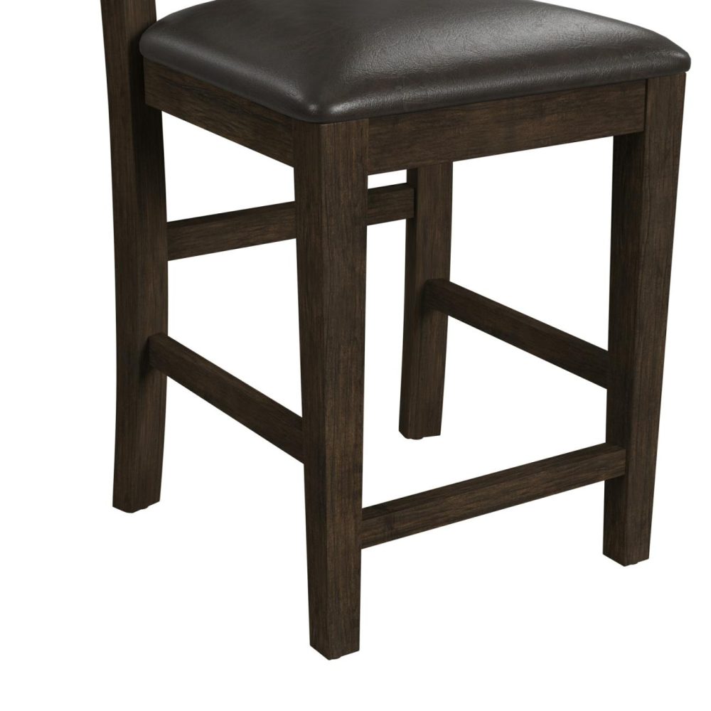 Seating | Spencer Wood Stool, Set Of 2 Kitchen & Dining Dark Espresso Wire Brush