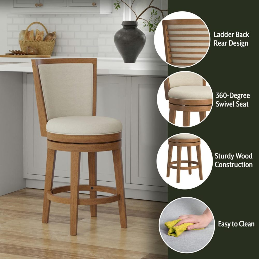 Seating | Tarryn Wood Stool Kitchen & Dining Medium Oak