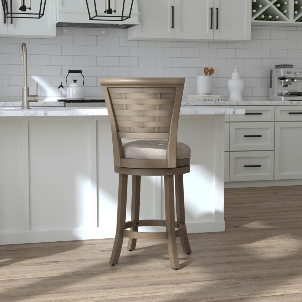 Seating | Thredson Wood Stool Kitchen & Dining Light Antique Gray wash