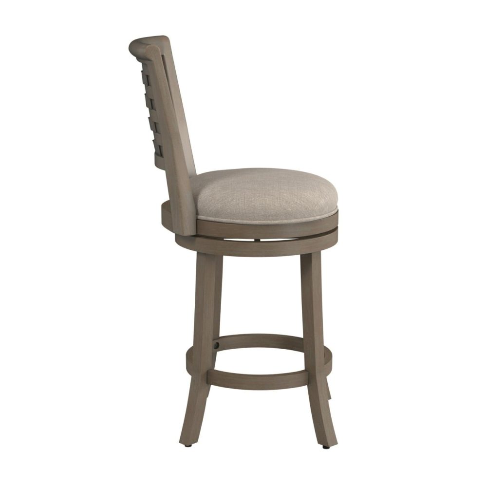 Seating | Thredson Wood Stool Kitchen & Dining Light Antique Gray wash