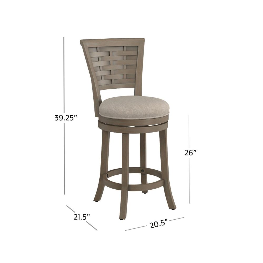 Seating | Thredson Wood Stool Kitchen & Dining Light Antique Gray wash