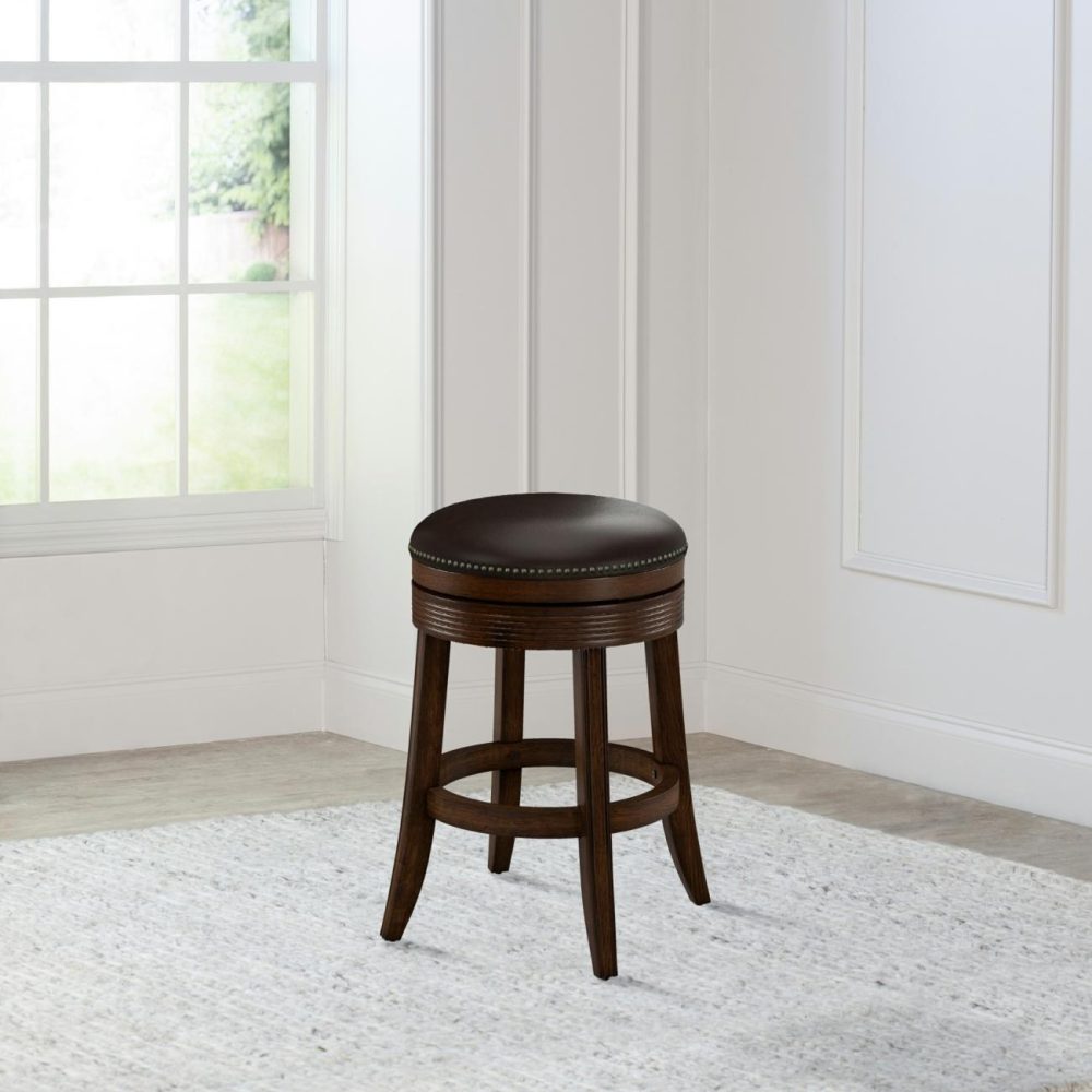 Seating | Tillman Wood Stool Kitchen & Dining Brown Cherry