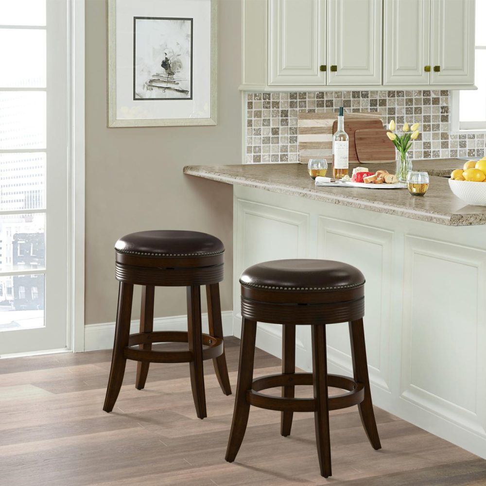 Seating | Tillman Wood Stool Kitchen & Dining Brown Cherry