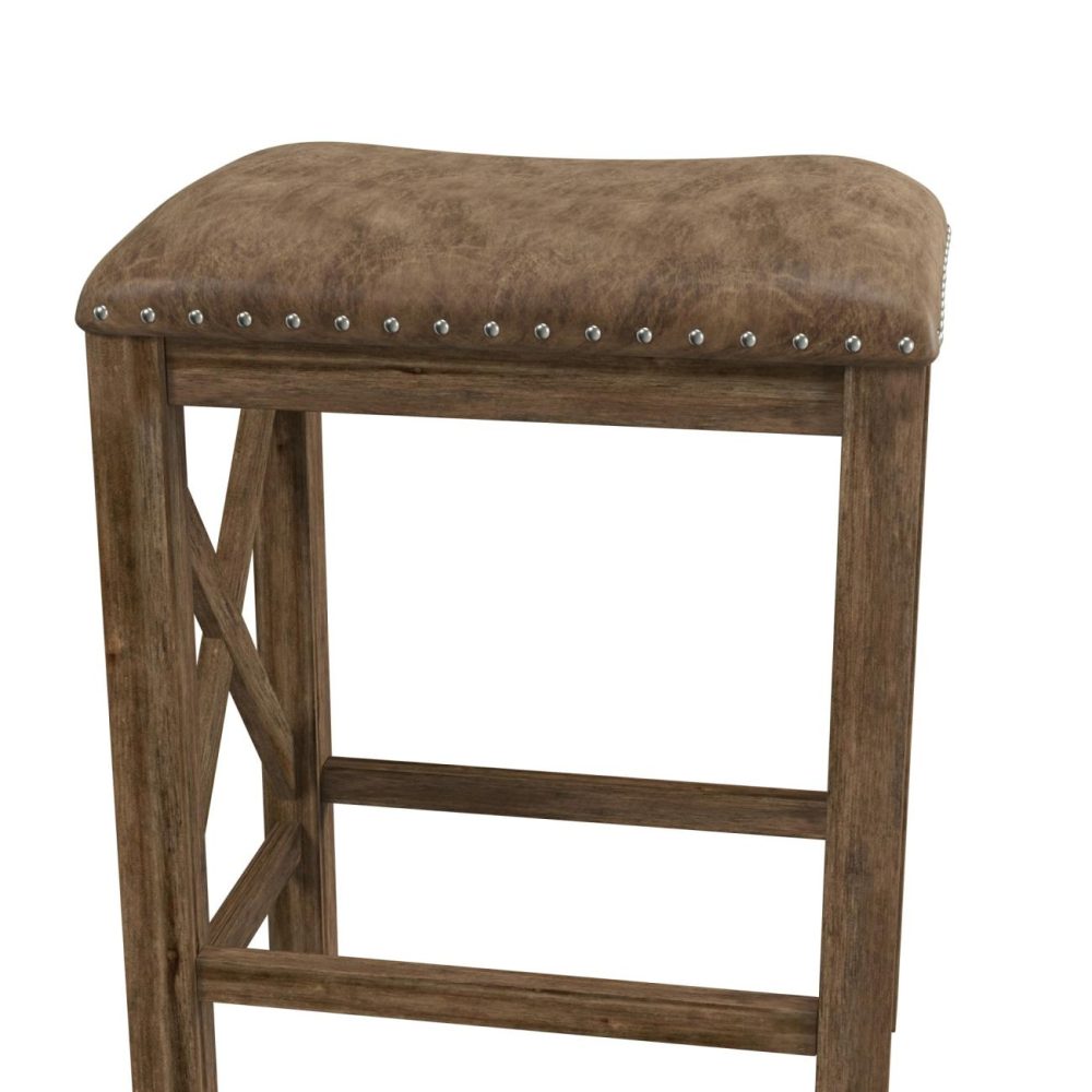 Seating | Willow Bend Wood Stool, Set Of 2 Kitchen & Dining Antique Walnut