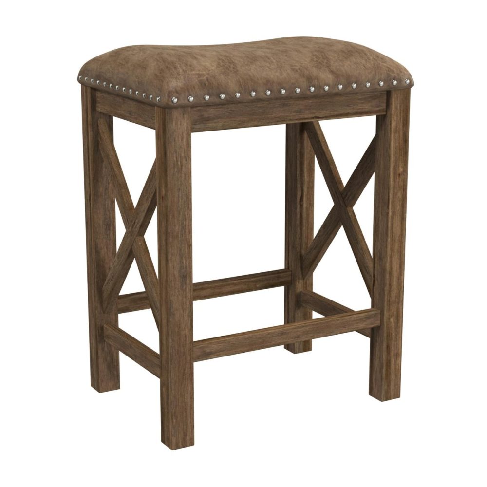 Seating | Willow Bend Wood Stool, Set Of 2 Kitchen & Dining Antique Walnut