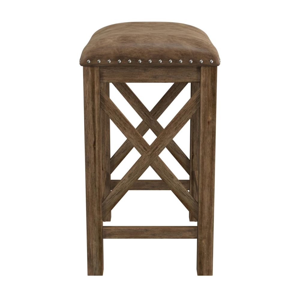 Seating | Willow Bend Wood Stool, Set Of 2 Kitchen & Dining Antique Walnut