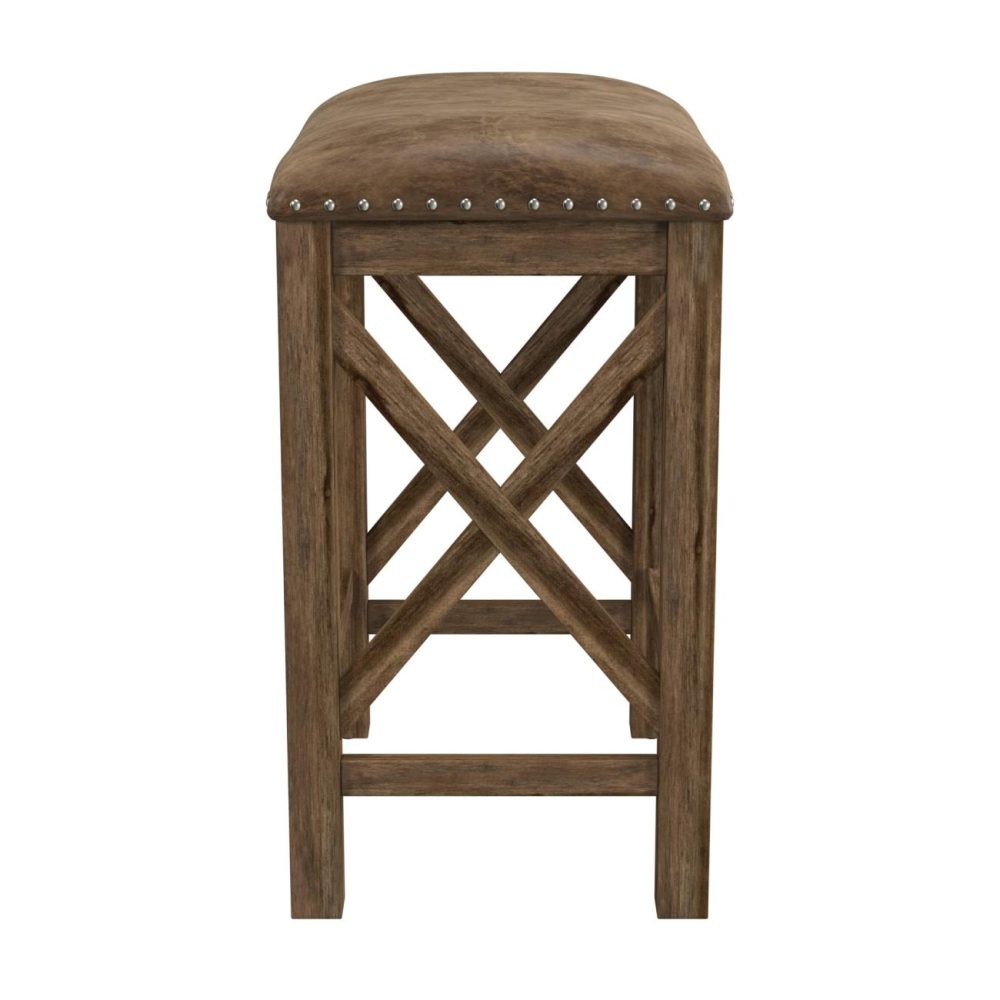 Seating | Willow Bend Wood Stool, Set Of 2 Kitchen & Dining Antique Walnut