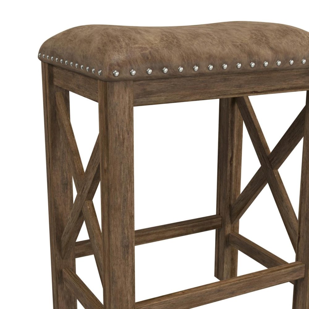 Seating | Willow Bend Wood Stool, Set Of 2 Kitchen & Dining Antique Walnut