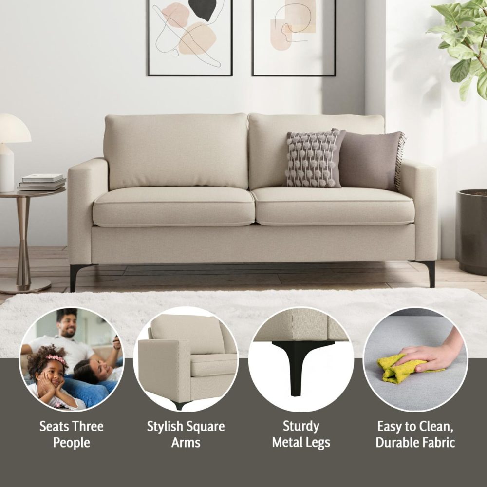 Sofas | Alamay Upholstered Sofa Seating Oatmeal