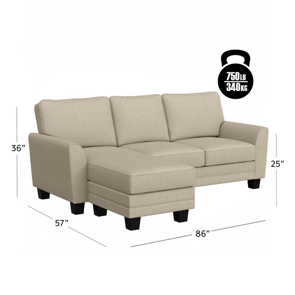 Sofas | Daniel Upholstered Chaise Sectional Seating Putty