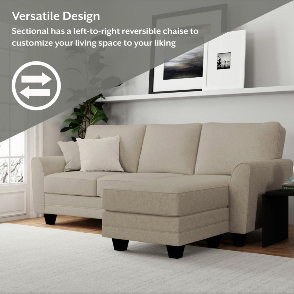 Sofas | Daniel Upholstered Chaise Sectional Seating Putty