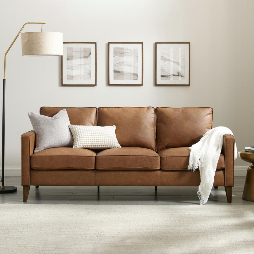 Sofas | Jianna Upholstered Sofa Seating Saddle Brown