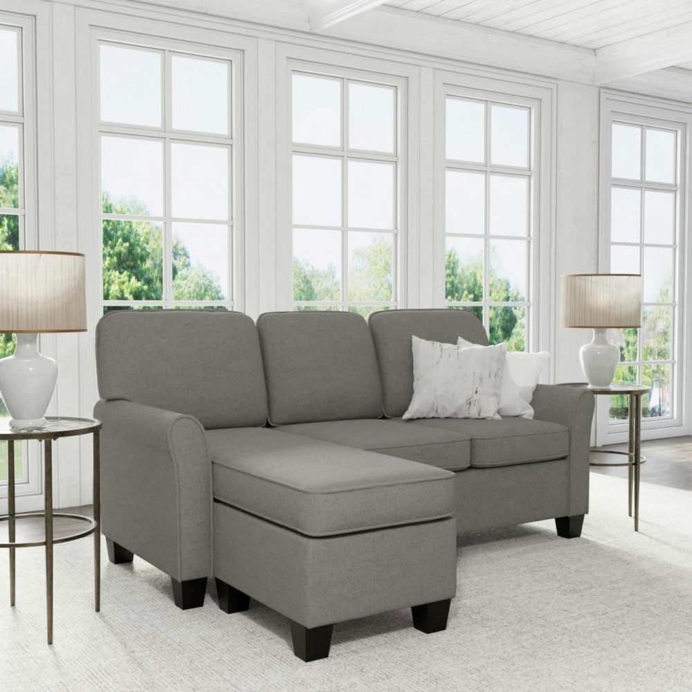 Sofas | Lorena Upholstered Chaise Sectional Seating Gray