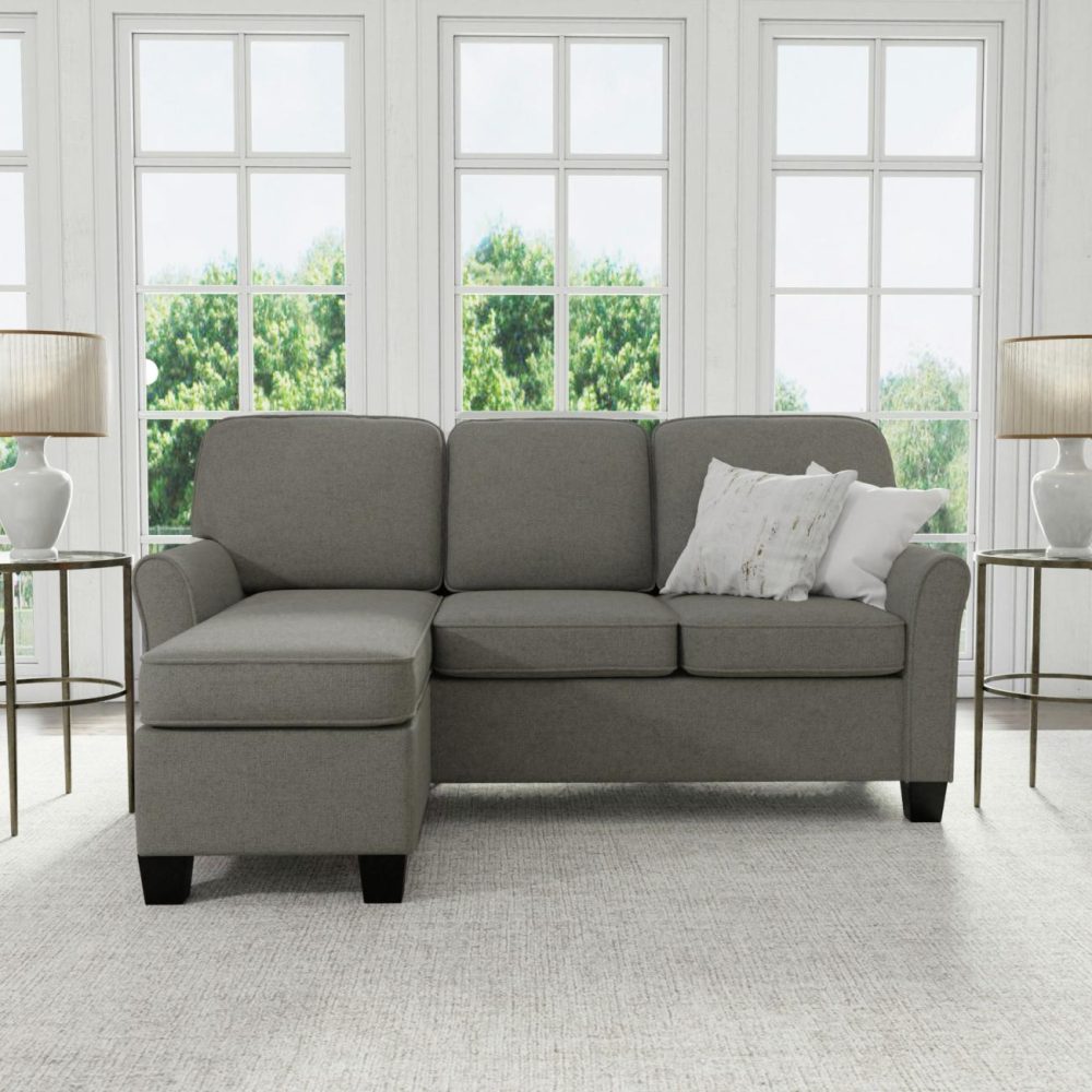 Sofas | Lorena Upholstered Chaise Sectional Seating Gray