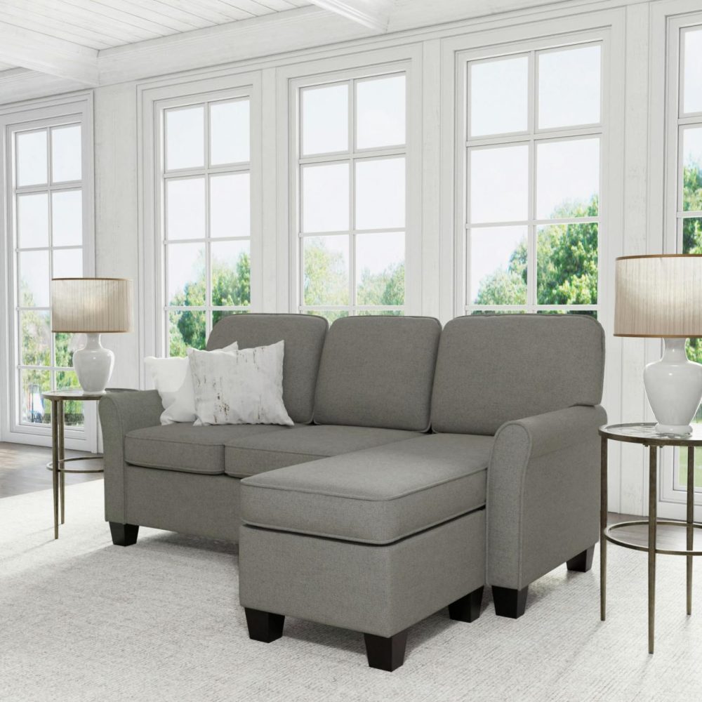 Sofas | Lorena Upholstered Chaise Sectional Seating Gray