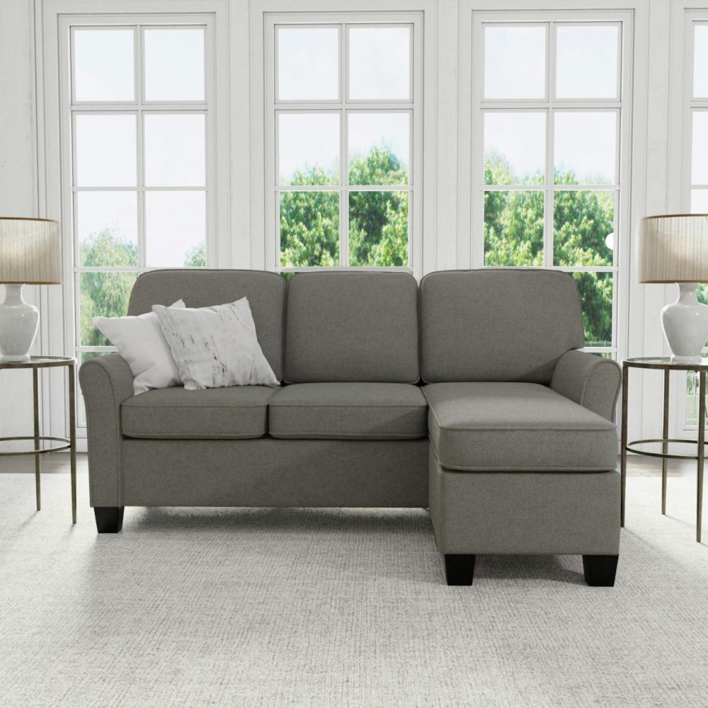 Sofas | Lorena Upholstered Chaise Sectional Seating Gray