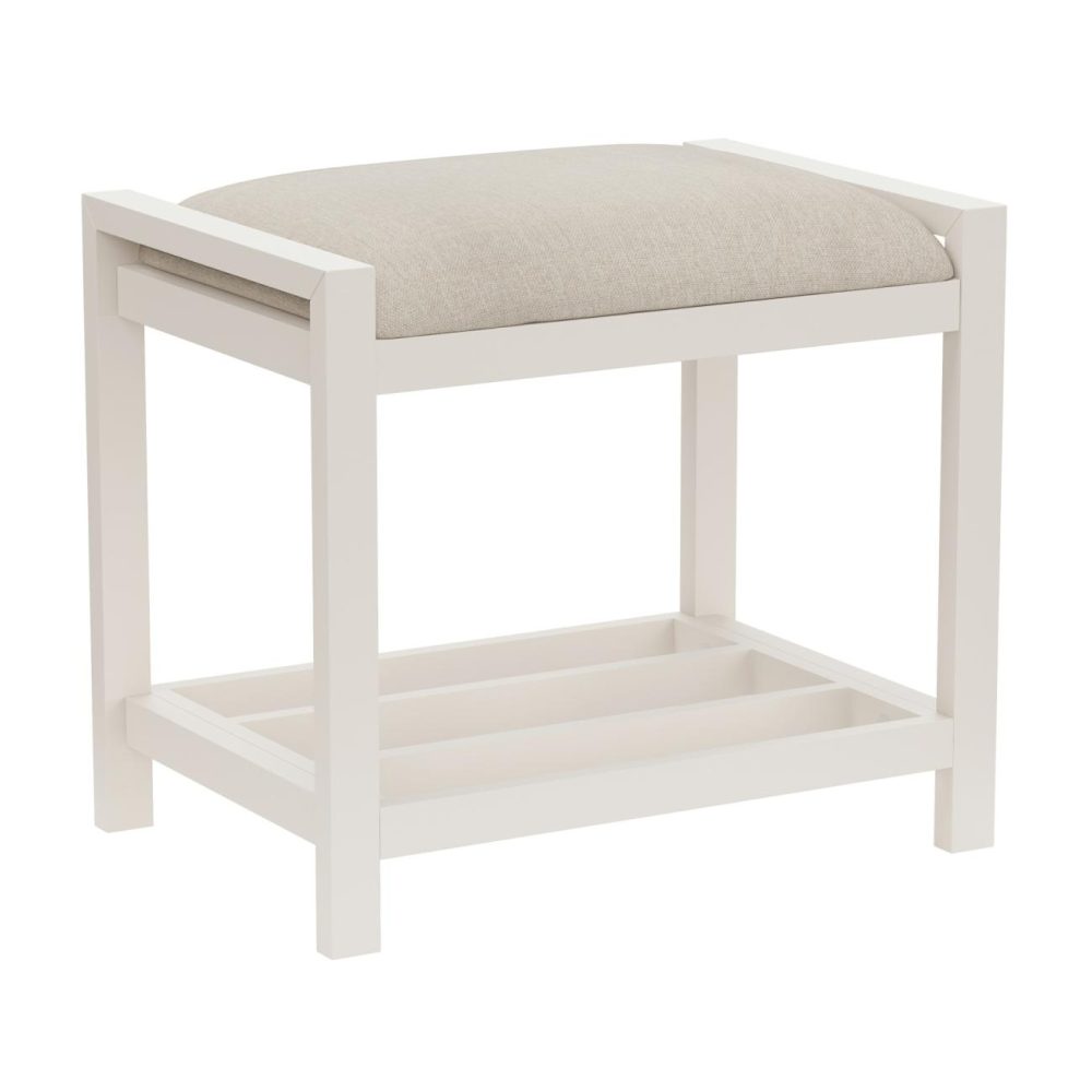 Stools | Amelia Wood Vanity Stool Seating Stools