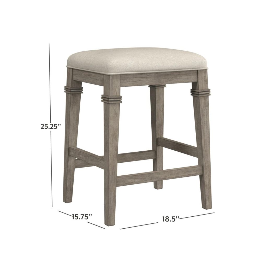 Stools | Arabella Wood Stool Kitchen & Dining Distressed Gray