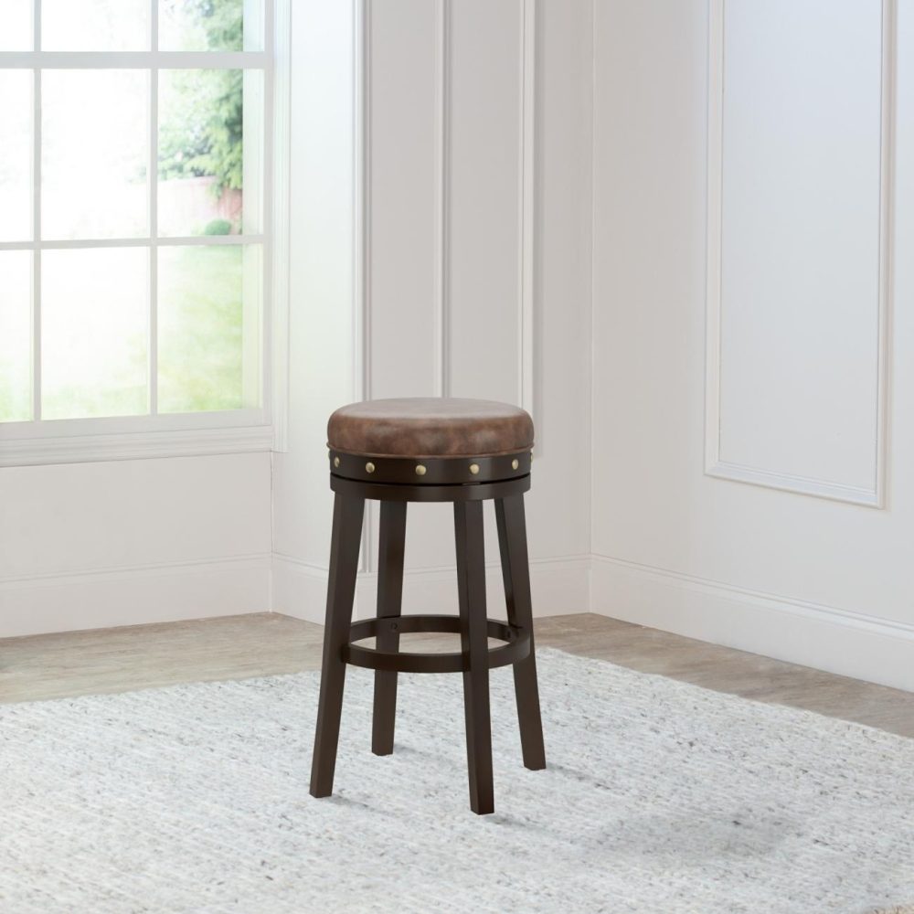 Stools | Benard Wood Stool Kitchen & Dining Deep Smoke Brown