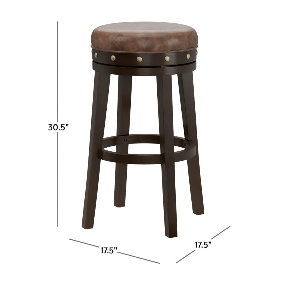 Stools | Benard Wood Stool Kitchen & Dining Deep Smoke Brown