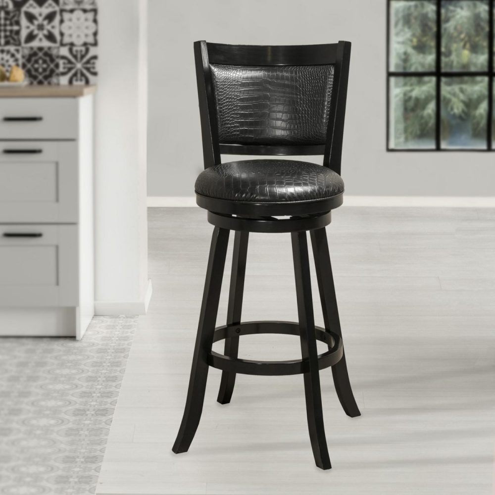 Stools | Brannon Wood Stool Kitchen & Dining Black