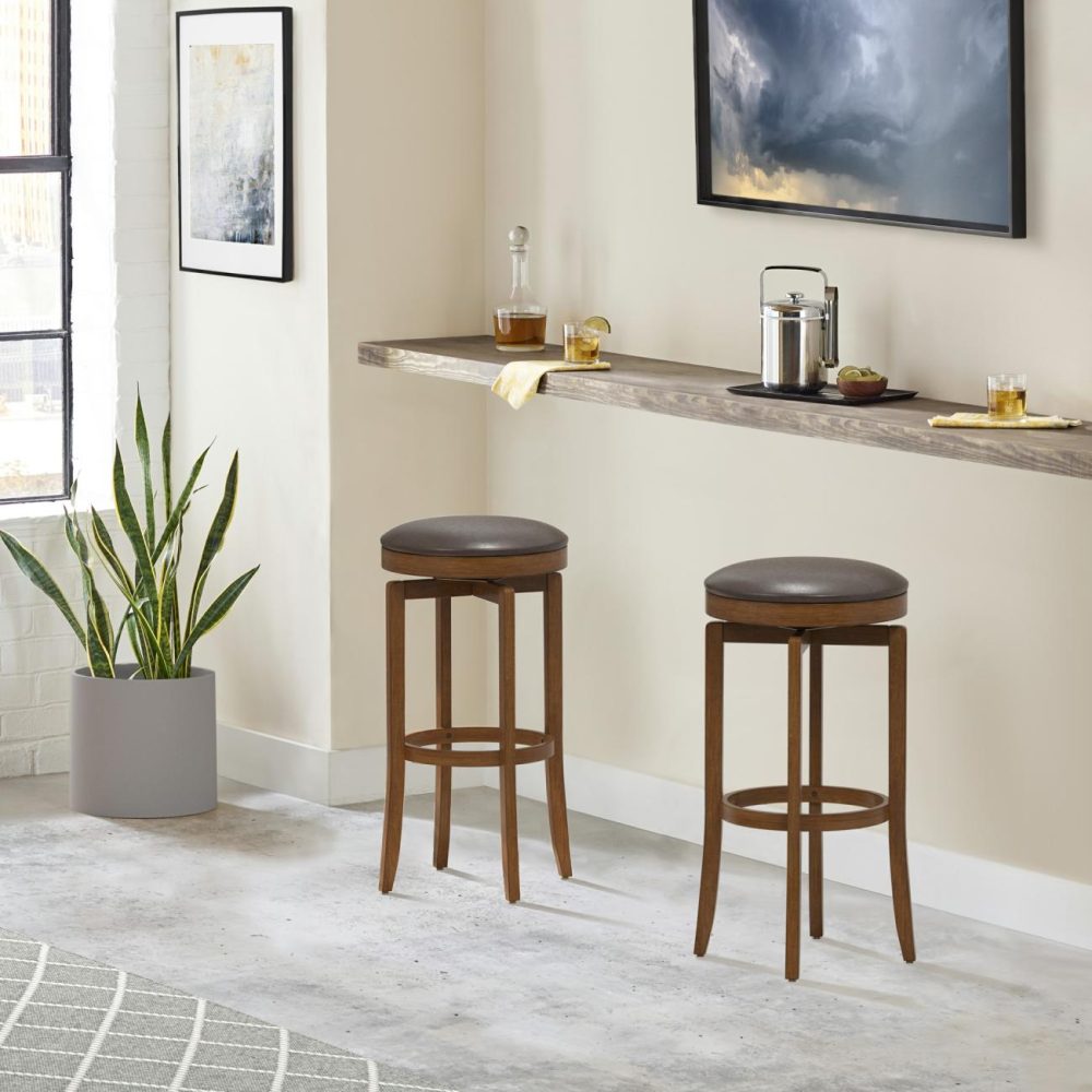 Stools | Brendan Wood Stool Kitchen & Dining Brown Cherry