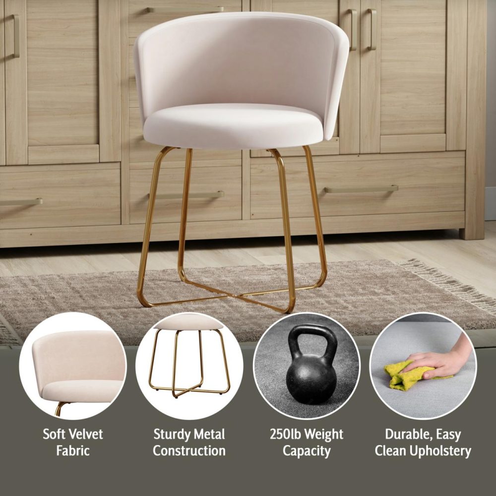 Stools | Callista Metal Vanity Stool Seating Gold