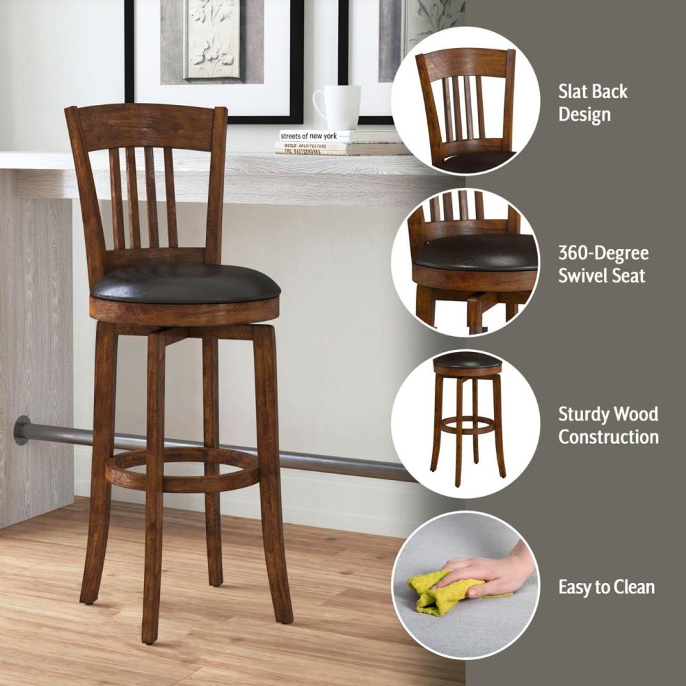 Stools | Canton Wood Stool Kitchen & Dining Brown