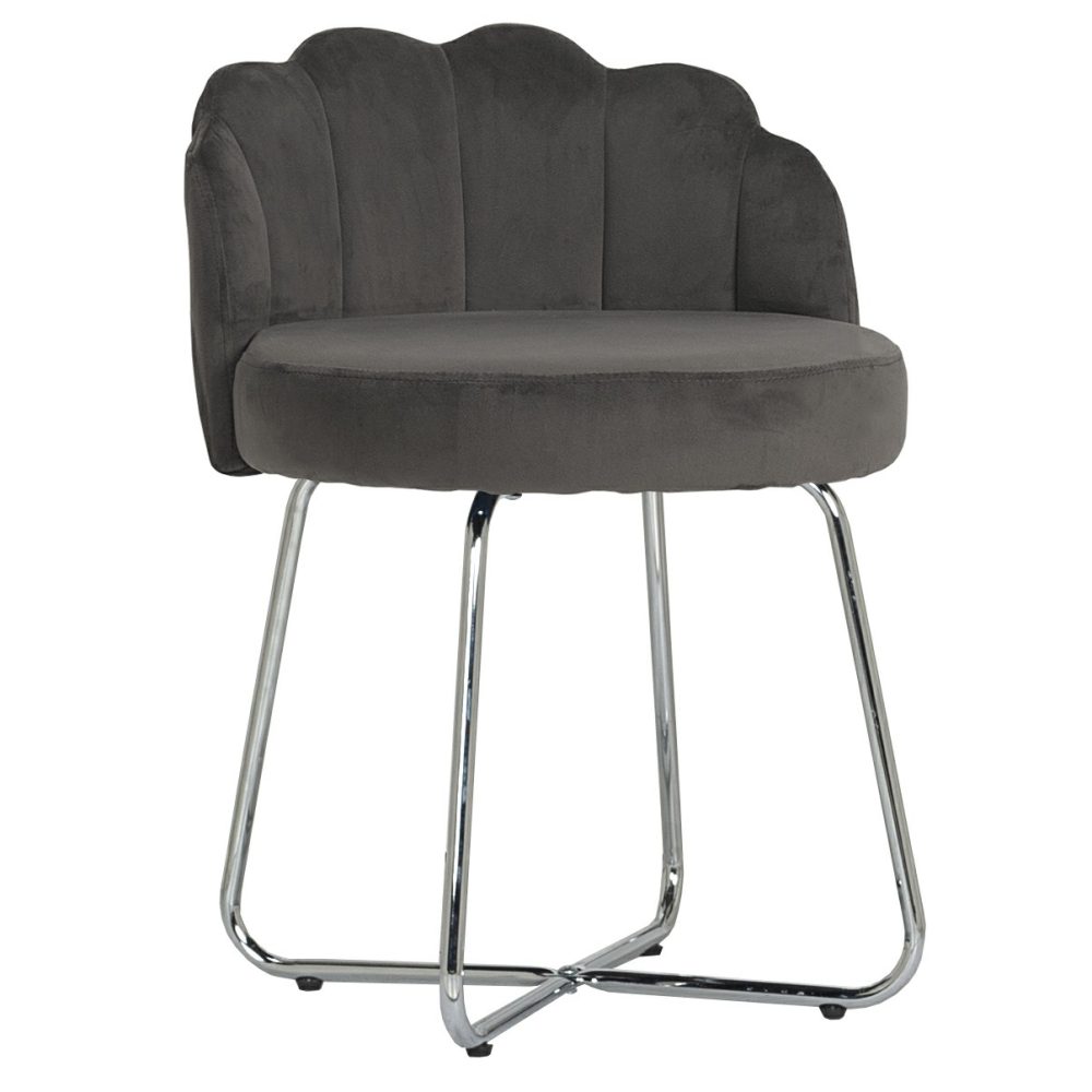 Stools | Catalina Metal Vanity Stool Seating Dark Gray