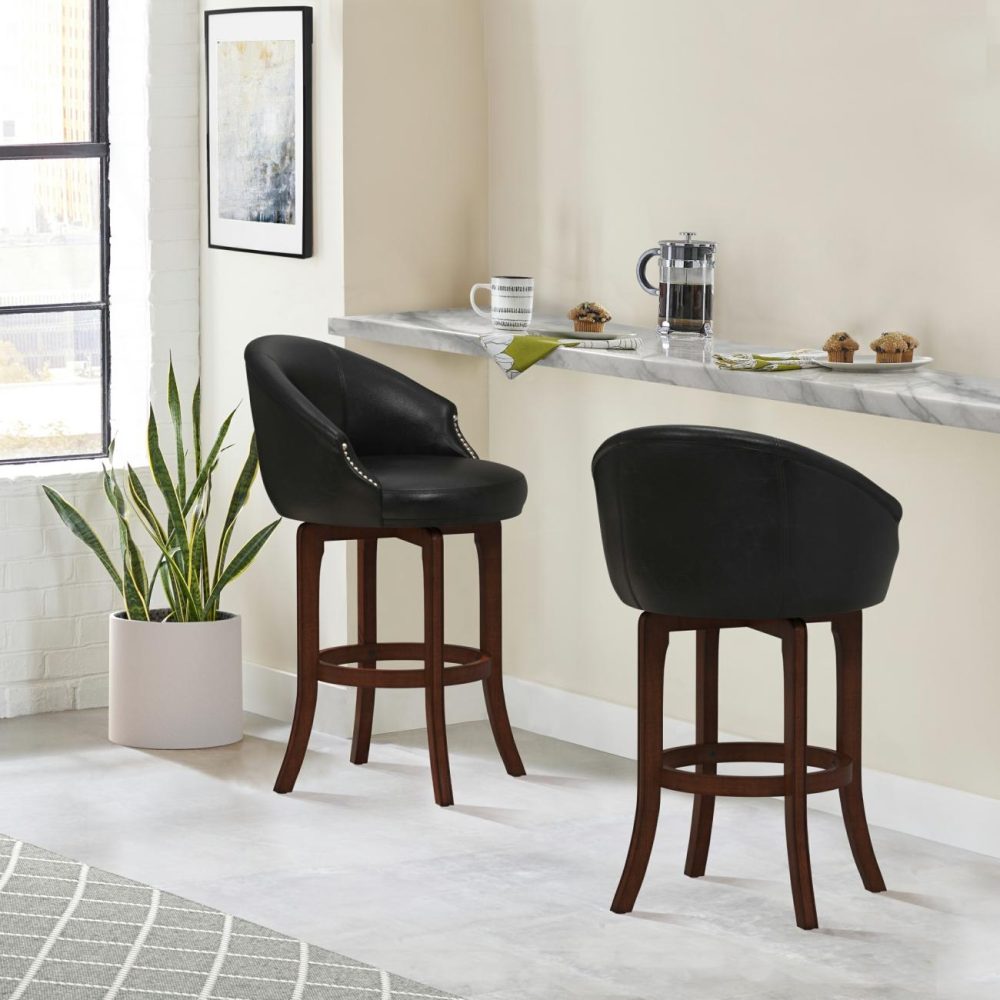 Stools | Dartford Wood Stool Kitchen & Dining Dark Brown Cherry