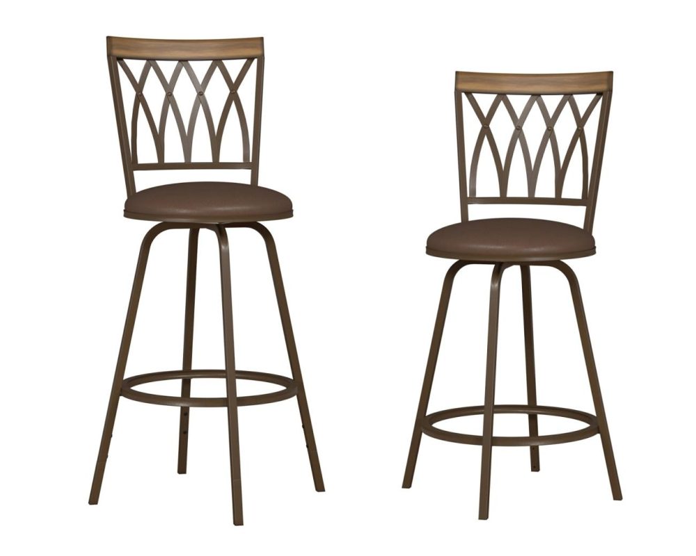 Stools | Deacon Metal Stool, Set Of 2 Kitchen & Dining Brown