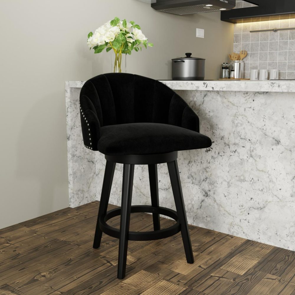 Stools | Dulcie Wood Stool Kitchen & Dining Black