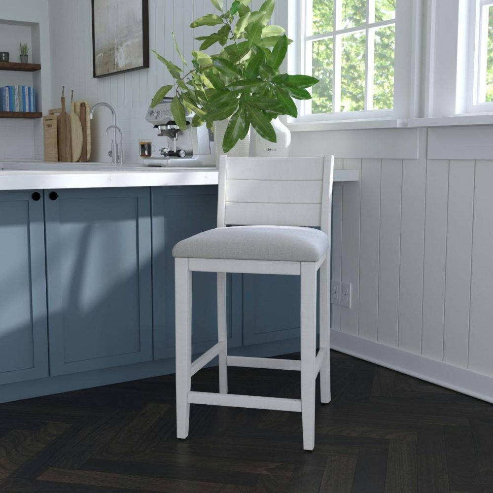 Stools | Fowler Wood Stool Kitchen & Dining Sea White