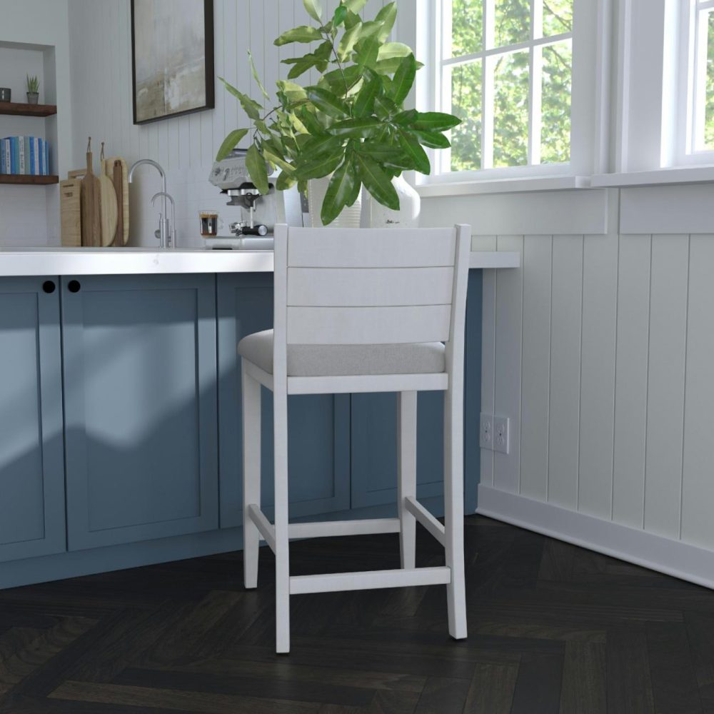 Stools | Fowler Wood Stool Kitchen & Dining Sea White