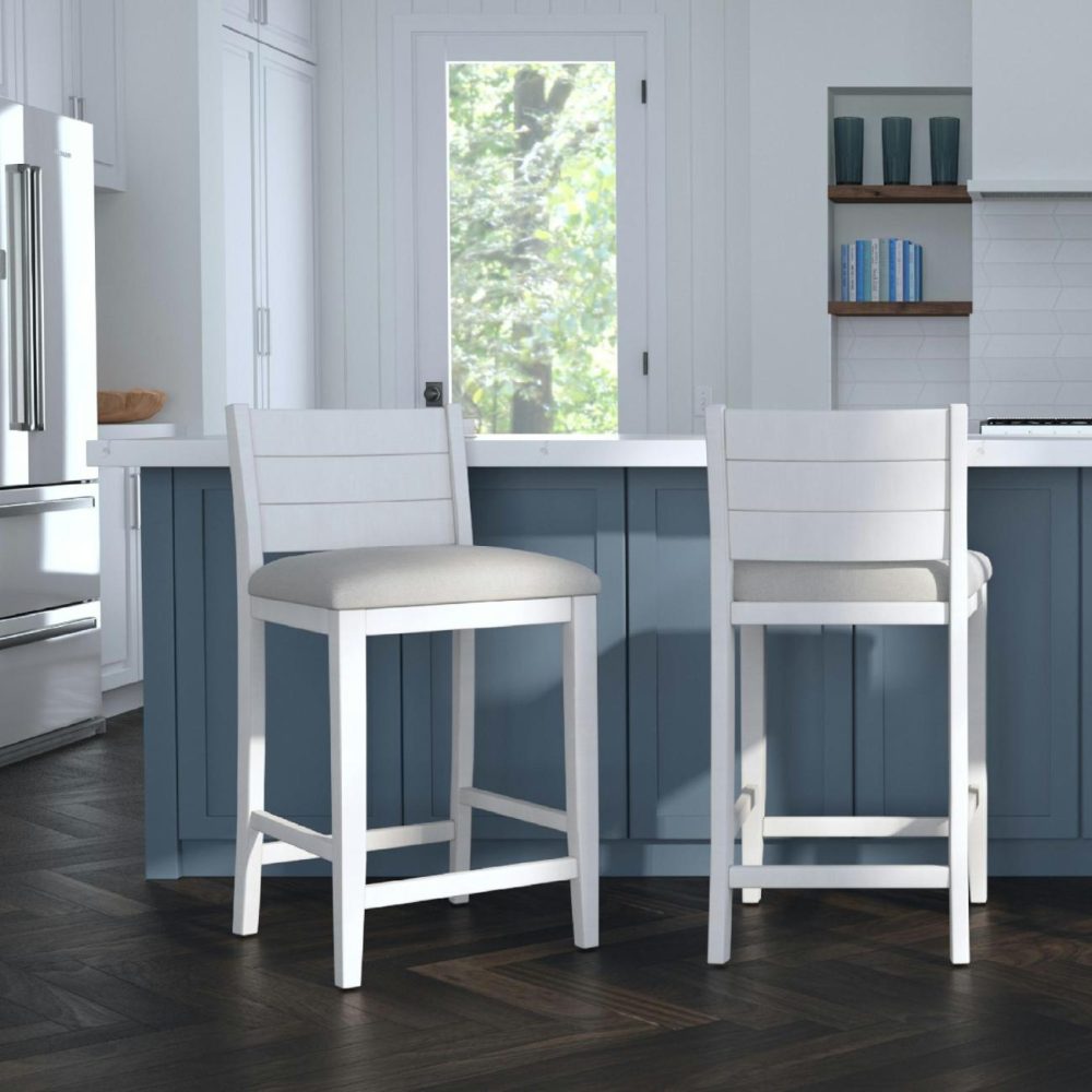 Stools | Fowler Wood Stool Kitchen & Dining Sea White