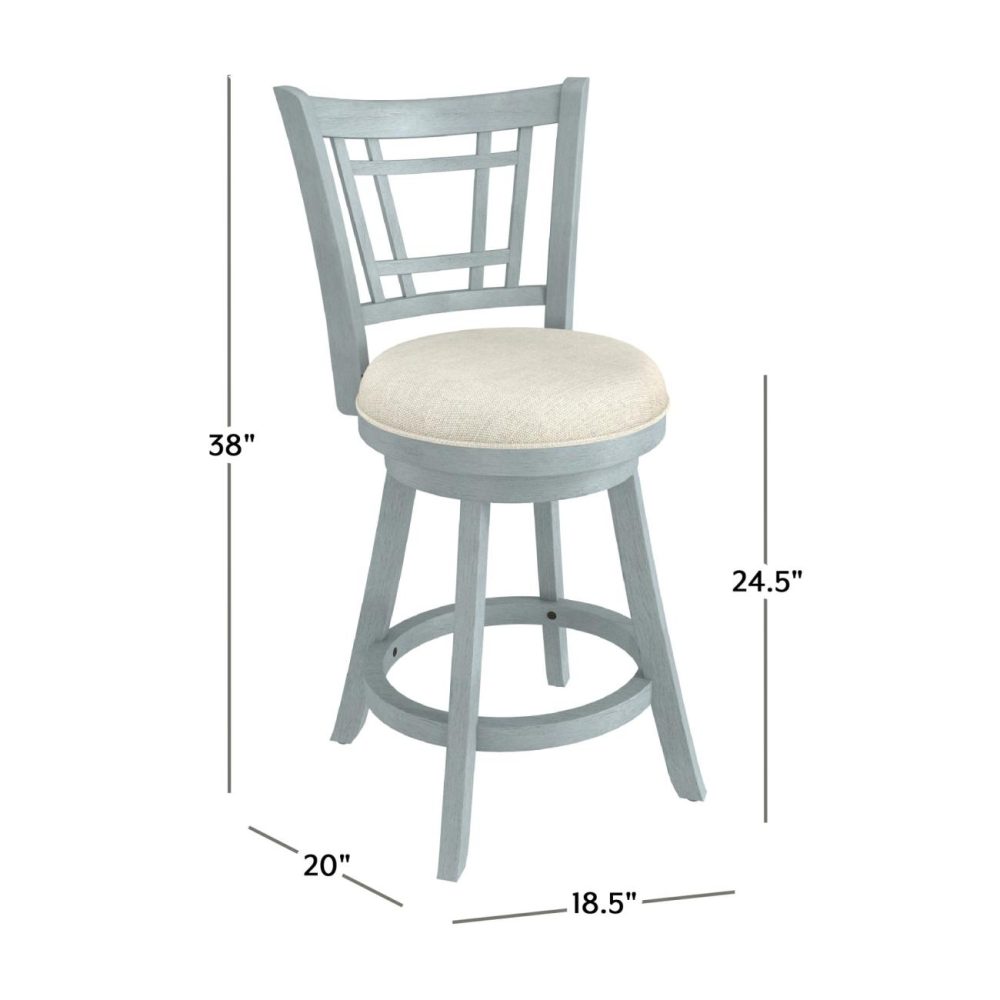 Stools | Glenway Wood Stool Kitchen & Dining Blue Wire brush