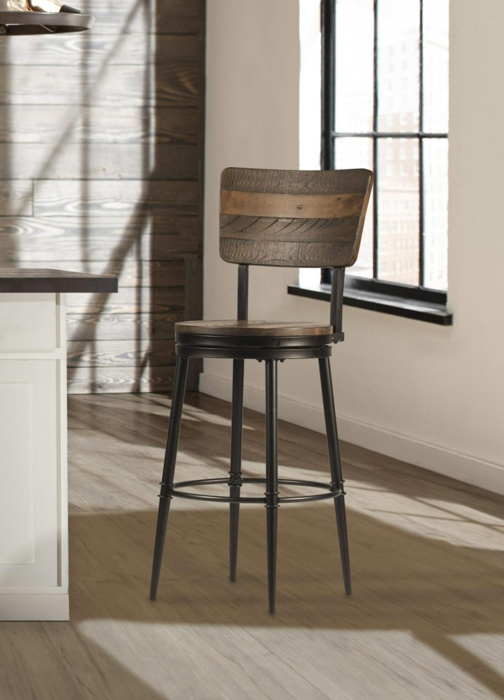 Stools | Jennings Metal Stool Kitchen & Dining Distressed Walnut