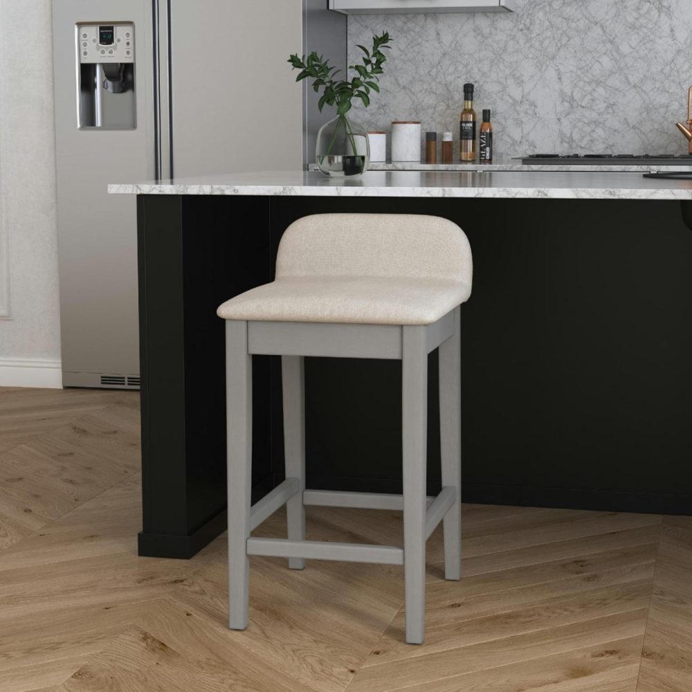 Stools | Maydena Wood Stool Kitchen & Dining Distressed Gray