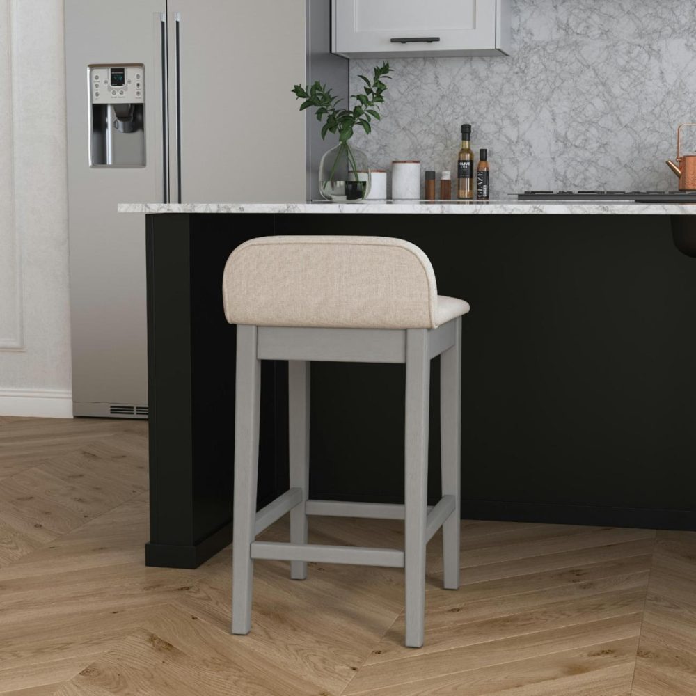 Stools | Maydena Wood Stool Kitchen & Dining Distressed Gray