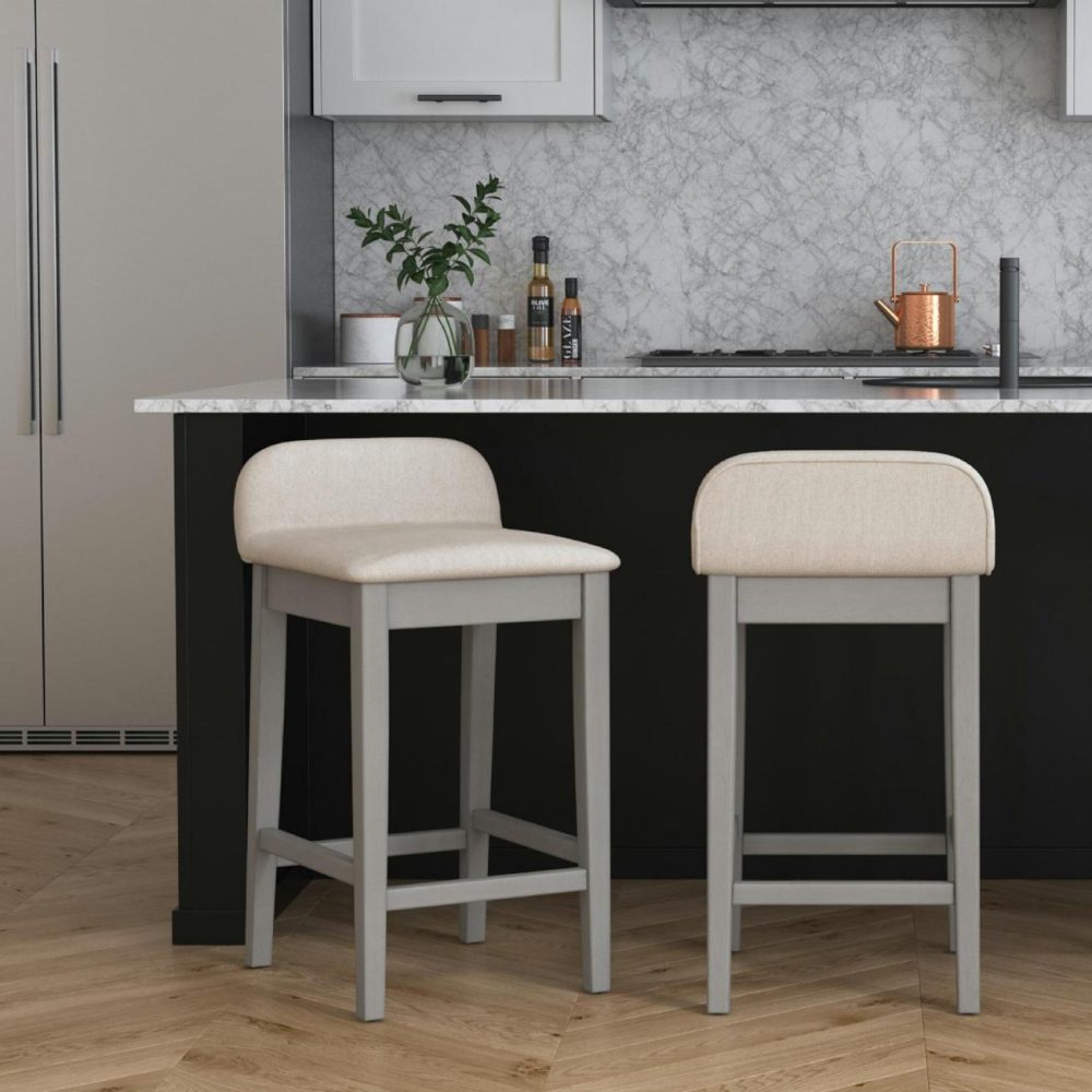 Stools | Maydena Wood Stool Kitchen & Dining Distressed Gray