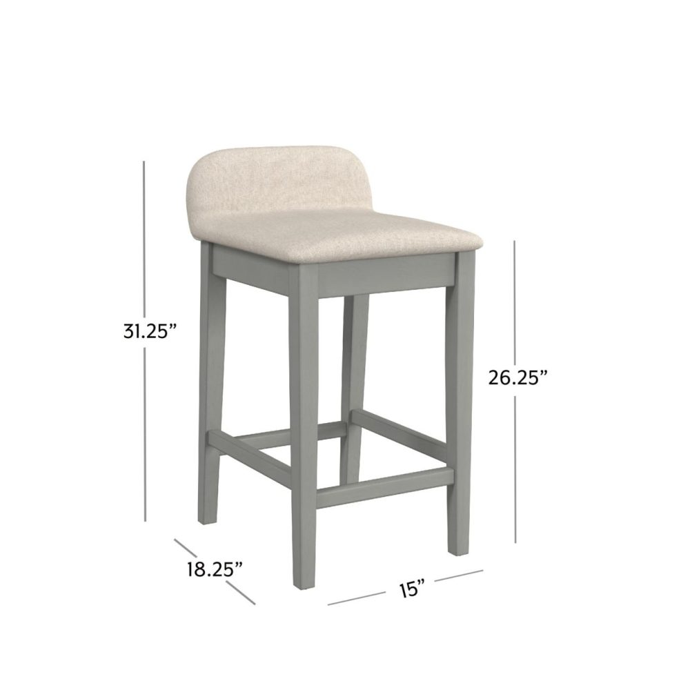 Stools | Maydena Wood Stool Kitchen & Dining Distressed Gray