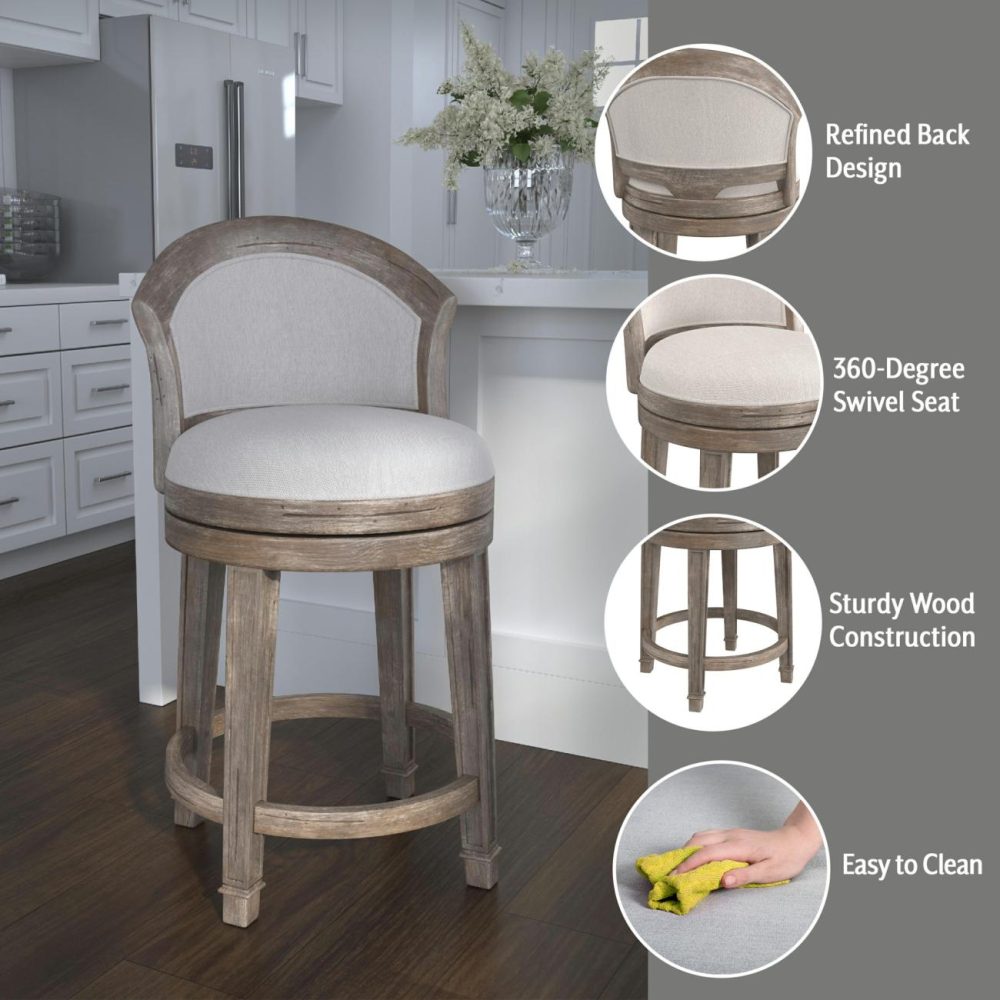 Stools | Monae Wood Stool Kitchen & Dining Distressed Dark Gray