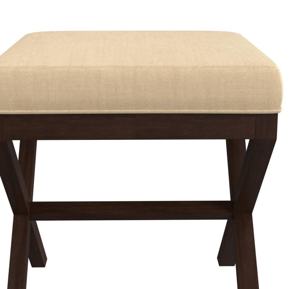 Stools | Morgan Wood Vanity Stool Seating Golden Beige