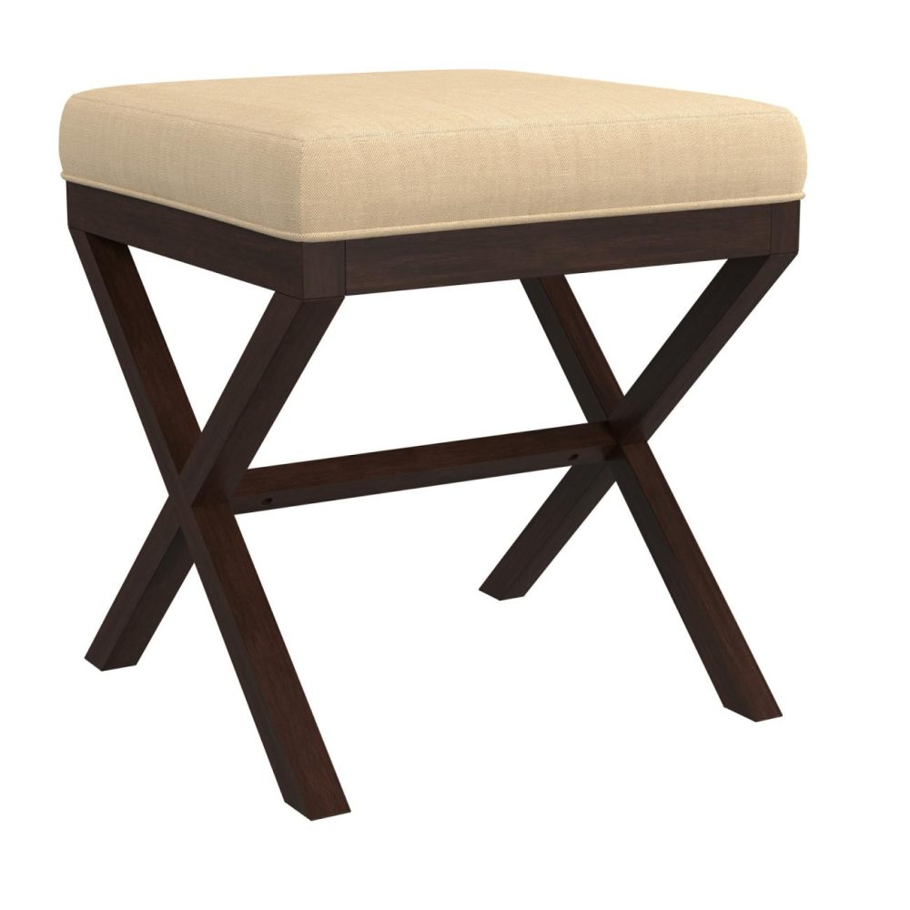 Stools | Morgan Wood Vanity Stool Seating Golden Beige