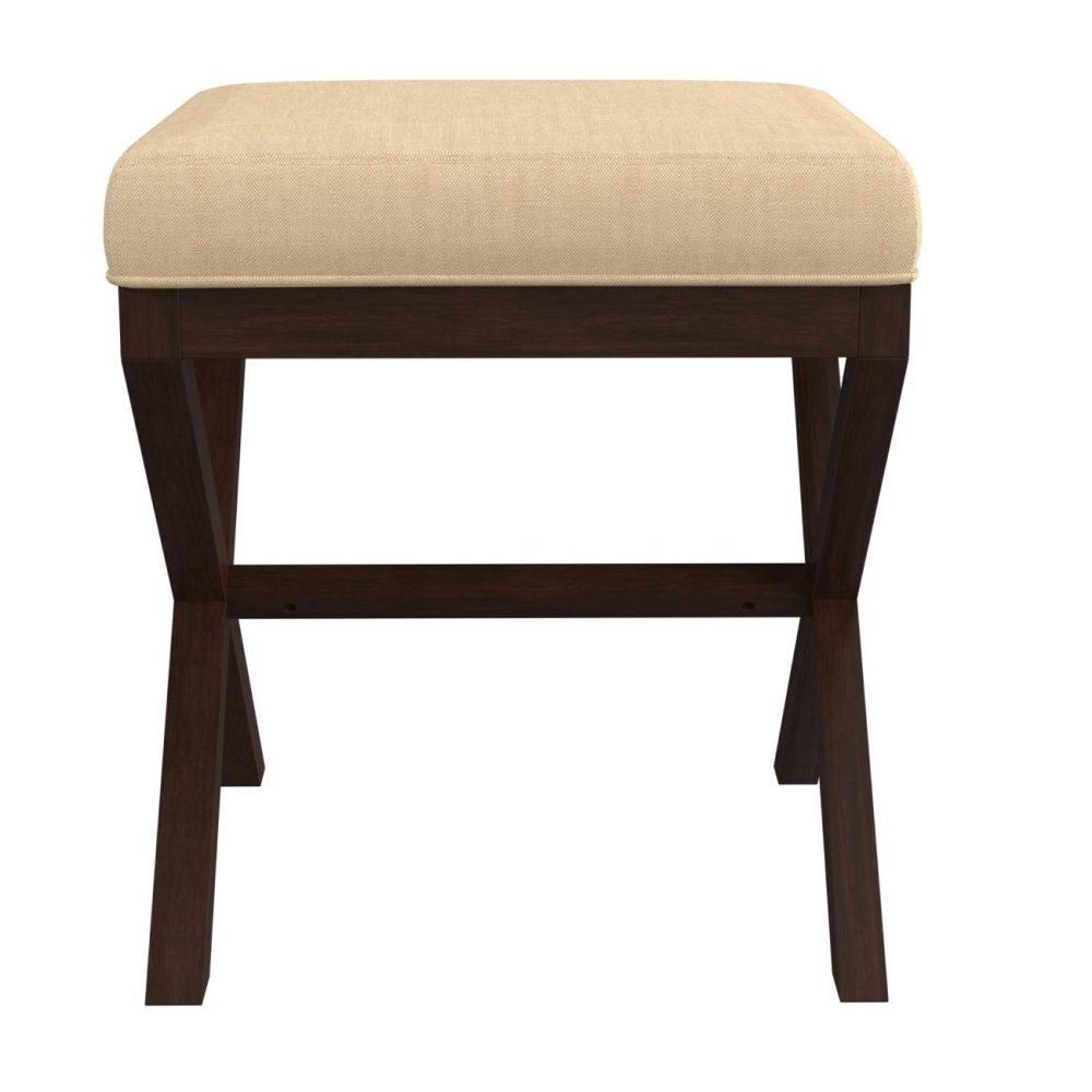 Stools | Morgan Wood Vanity Stool Seating Golden Beige